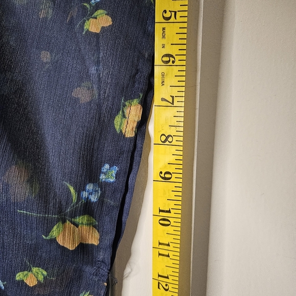 LC Lauren Conrad Navy Floral Sheer Kimono Duster One Size NWT Ruana - Picture 9 of 11